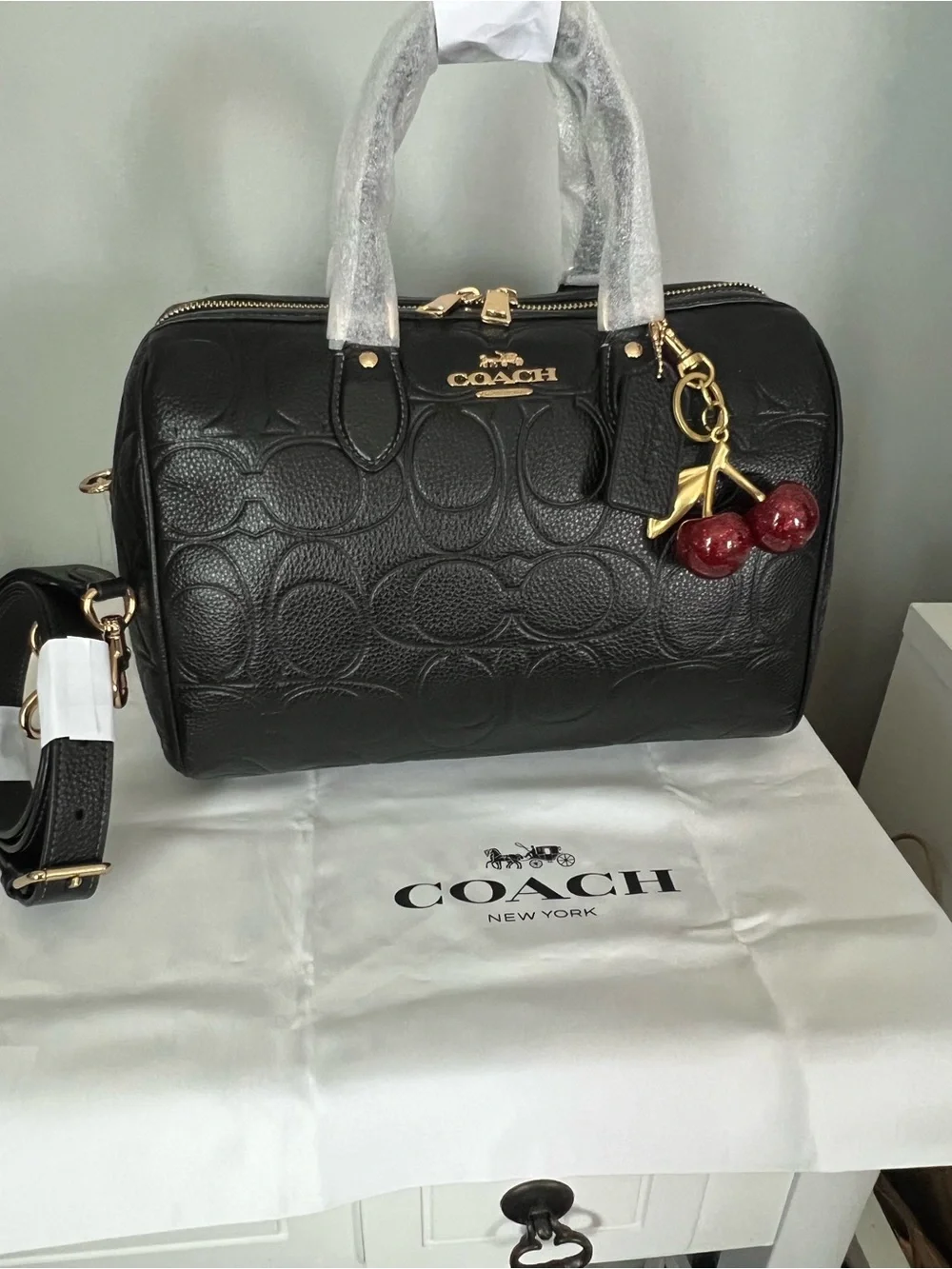 Coach Large Rowan Satchel In Signature Leather With Wallet